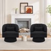 Modern Swivel Barrel Accent Chair, 360 Degree Velvet Upholstered Armchair with Striped Backrest & Plush Padding, Comfy Round Lounge Chair - 2 of 4