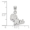 Black Bow Jewelry 14k White Gold Mississippi Rebels NCAA Small Pendant - 2 of 3