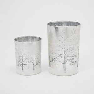 Gerson Silver Glass Holiday Candle Holder 7 in. (Case of 6) - 1 of 1