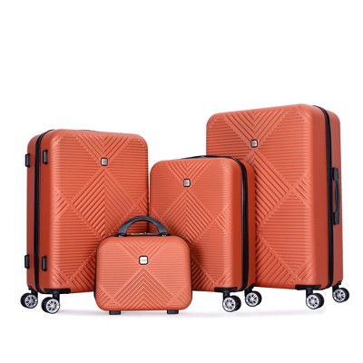2/4pcs Luggage Set, ABS Lightweight Suitcase with 14" Makeup Box and Spinner Aircraft Wheels (14/20/24/28 Inch) 4S -ModernLuxe