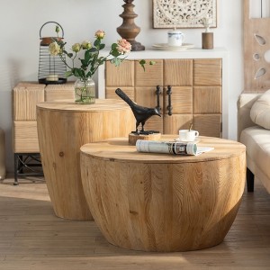 VYNXARIA Vintage Bucket-Shaped Coffee Table Set - Two Pieces for Home & Office - 1 of 4