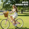 Hykolity Kids Bike 24 Inch for 8-14 Years Old Girls Bicycle with Basket and Kickstand, Tween Retro Style Childrens Bike for Teen Girls, Pink - 2 of 4