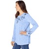 Woman Within Plus Size Floral Embroidered Sweatshirt Tee - 4 of 4