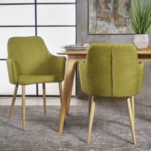 CAVINAS Mid Century Dining Chairs Set of 2,Upholstered Fabric Armchairs with Wood Finish Metal Legs,Kitchen Chairs Set of 2 for Dining Table - 1 of 4