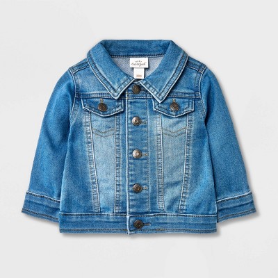 Image of Baby Denim Jacket with Faux Pocket - Cat & Jack™ Light Blue 18M
