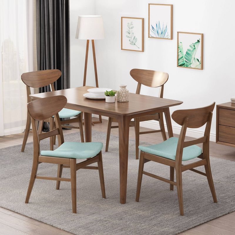 Set of 4 Idalia Mid-Century Modern Dining Chairs Mint/Walnut - Christopher Knight Home, 3 of 12