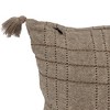 Northlight Dyed Yarn Rectangular Throw Pillow with Tassels - 18" - Tan - 4 of 4