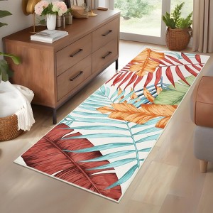 COZONY Large Area Rug for Living Room Tropical Plant Throw Rug Non Slip Low Pile Accent Rug Non Shedding Soft Rug Faux Wool Indoor Carpet for Bedroom - 1 of 4