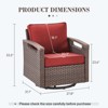 POCASSY Swivel Patio Chairs Swivel Rocker Set of 2, Dark Brown Hand-Brushed Arms 360° Swivel Outdoor Chairs with All Weather Brown Wicker & 4" Cushion - 4 of 4