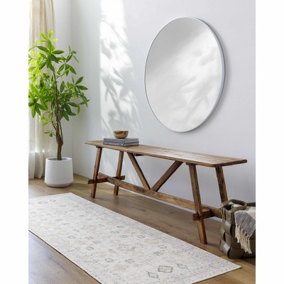 Beckett Beige and Brick Red Vintage Washable Runner Rug