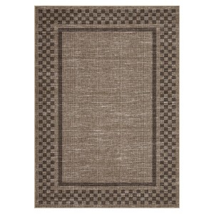 Modern Geometric Bordered Living Room Bedroom Rugs, Ultra Thin Soft Non Slip Large Carpet for Dining Room Office Classroom - 1 of 4