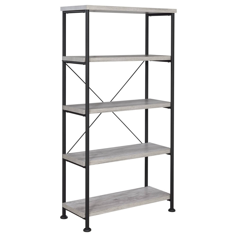 Photos - Garden & Outdoor Decoration 63" Analiese 4 Shelf Bookcase Gray Driftwood - Coaster