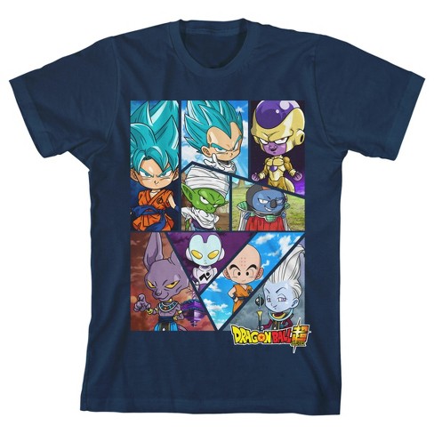 Dragon Ball Super Character Collage Boy s Navy T shirt XS