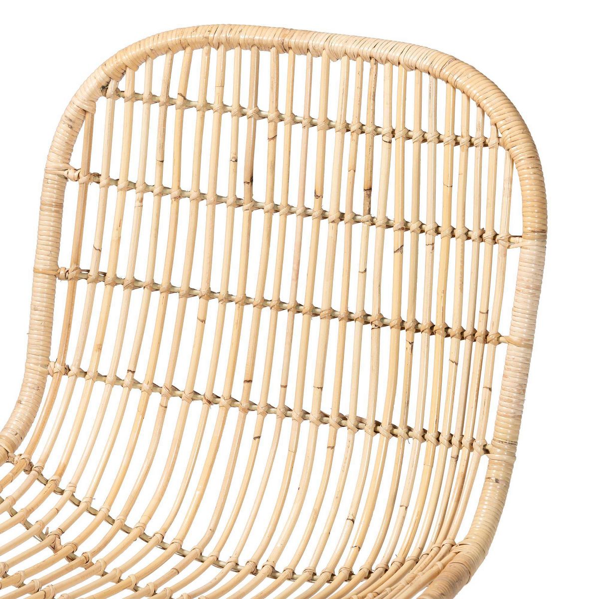 bali & pari Rosalba Bohemian Rattan 2  Piece S  Curve Dining Chair Set Light Honey - thumbnail 9