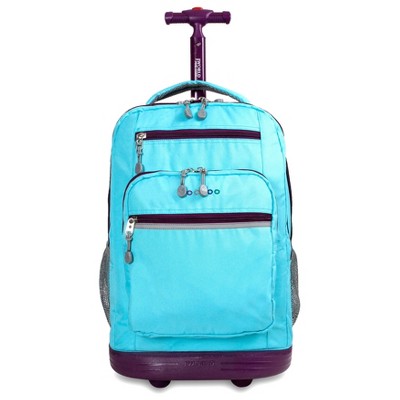 JWorld Sundance 20" Laptop Rolling Backpack - Sky Blue