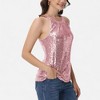 Anna-Kaci Women's Sleeveless Sequin Halter Top with Pleated Neckline and Sparkling Finish - 2 of 4