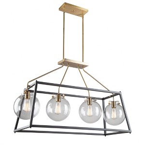 Artcraft Lighting Bridgetown 4 - Light Chandelier in  Black/Harvest Brass - 1 of 4