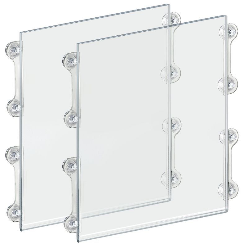 Azar Displays Clear Acrylic Window/Door Sign Holder Frame with Suction Cups 17''W x 22''H, 2-Pack, 2 of 6
