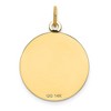 Black Bow Jewelry 14k Yellow Gold Happy Birthday Disc Charm or Pendant w CZ Flower, 19mm - 3 of 4