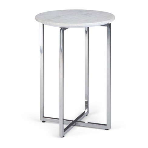 White silver outlet side table