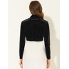 INSPIRE CHIC Women's Long Sleeve Cocktail Party Open Front Cropped Velvet Bolero Shrugs - 4 of 4