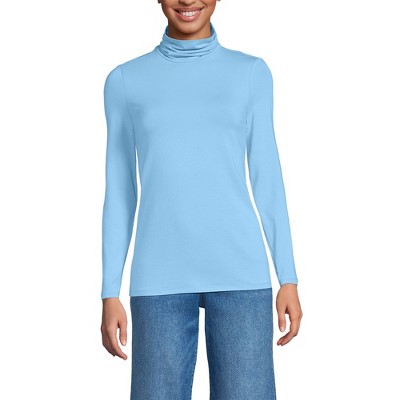 Lands' End Women's Lightweight Jersey Skimming Long Sleeve Turtleneck