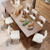 Dining Chairs Set of 4, Linen Mid Century Modern Dining Chairs with Curved Backrestand Wood Legs, Upholstered Dining RoomChairs - 3 of 4