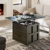 WOWLIVE Farmhourse Wood Square Coffee Table, Lift Top Coffee Table with 4-in-1 Storage, CT008 - 4 of 4