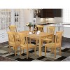 HomeStock 7-Pc Natural Oak Finish Solid Wood Top Dining Table with 6 Chairs - 2 of 4