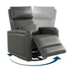 Manual Reclinder, 360° Swivel Sofa Rocker, Faux Leather Single Sofa, Modern Wingback Recliner, with Ergonomic Backrest, for Living Room - 3 of 4
