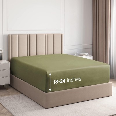 100% Cotton 400 TC Fitted Sheet Only - Extra Deep Pocket for 18"-24" Mattresses - CGK Linens
