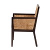 bali & pari Joana Modern Bohemian Dark Brown Mahogany Wood and Natural Seagrass Dining Arm Chair - 4 of 4