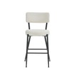Resenkos Counter Bar Stools, Counter Stool,Set of 2 Modern Bar Stools with Black Metal Base for Kitchen, Dining and Living Room,Beige - 4 of 4