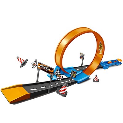 Ruvalino Baby and Toddler Learning Toys DIY Racing Track Toy Set with Catapult and Cars for Indoor Fun, , 14.17"*11.02"*1.96"
