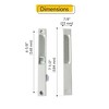 Brixwell 13-192w Patio Door Handle Set With Cams And Keeper White Finish - 3 of 4