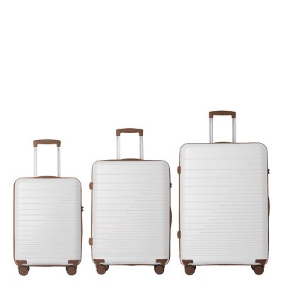 FURNIinspire Bag And Luggage Sets 3 Piece Suitcases with Wheels, Family-Friendly Travel Luggage, Lightweight Suitcase Set, White, 20.47"*11.22"*29.33"