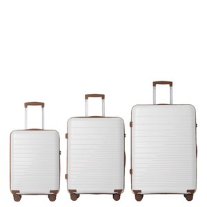 FURNIinspire Bag And Luggage Sets 3 Piece Suitcases with Wheels, Family-Friendly Travel Luggage, Lightweight Suitcase Set, White, 20.47"*11.22"*29.33" - 1 of 4