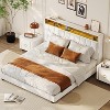 Platform Bed with Upholstered Headboard, Charging Station, Bookcase, Stable, Easy Assembly, Light, No Box Spring Needed - 2 of 4