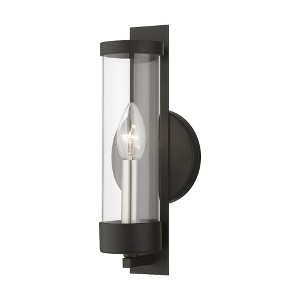 Livex Lighting Castleton 1 - Light Sconce in  Black/Brushed Nickel - 1 of 1