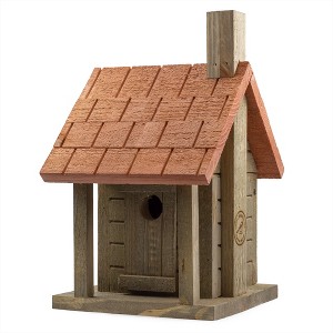 Uncle Dunkels Log Cabin Wren Birdhouse; Artisan-Crafted Wood Shelter for Small Birds - 1 of 4