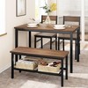 Dining Table Set for 4, Kitchen Table with 2 Chairs and a Bench, 4-Person Dining Room Table Set with Storage Rack & Metal Frame - 4 of 4