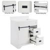 Rbied 30 in. Single Ceramic Sink White Bath Vanity with White Engineered Stone Top and Drawers, Sliding Barn Door, Unassembled - 4 of 4