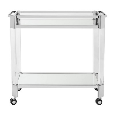 Lago Mirror Bar Trolley Clear - Safavieh