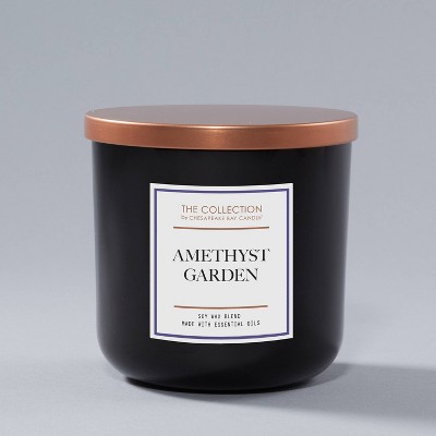 12oz Amethyst Garden Jar Candle Black/White - The Collection by Chesapeake Bay