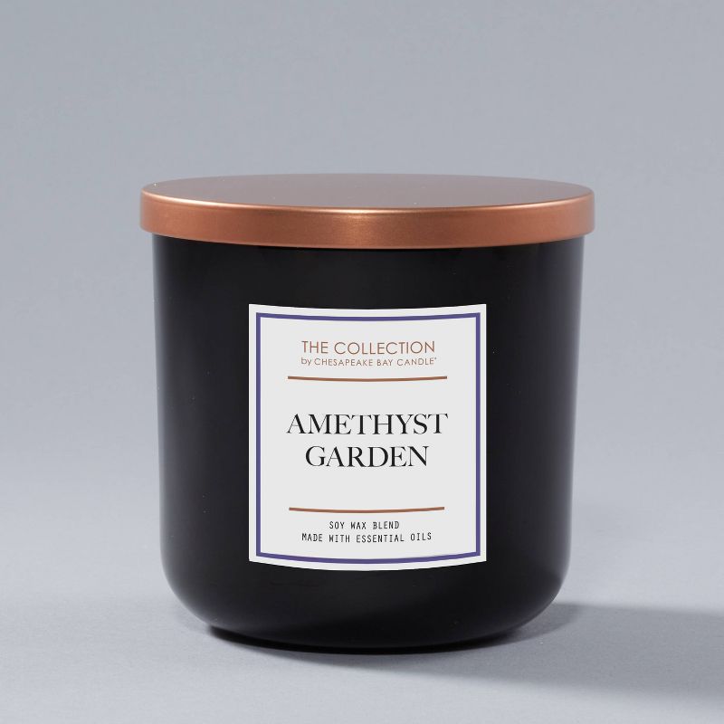 2-Wick Black Glass Amethyst Garden Lidded Jar Candle 12oz - The Collection by Chesapeake Bay Candle, 5 of 7