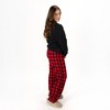 Merry & Bright Outline Puff  - Women's Plaid Pajama Sweatshirt Set - 3 of 3