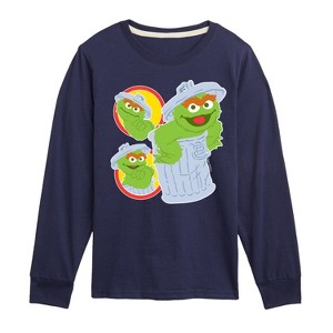 Boys' - Sesame Street - Oscar Trash Can -Toddler and Youth Long Sleeve T-Shirt Long Sleeve Graphic T-Shirt - 1 of 3
