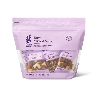 Unsalted Raw Mixed Nuts - 9oz/10ct - Good & Gather™