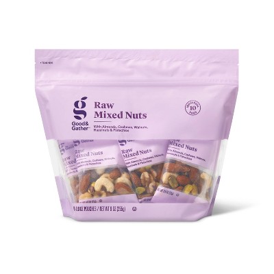 Unsalted Raw Mixed Nuts - 9oz/10ct - Good & Gather™