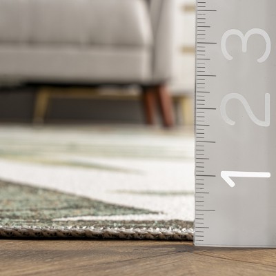 Eco-Friendly Olive Leaf 6' x 9' Synthetic Reversible Area Rug